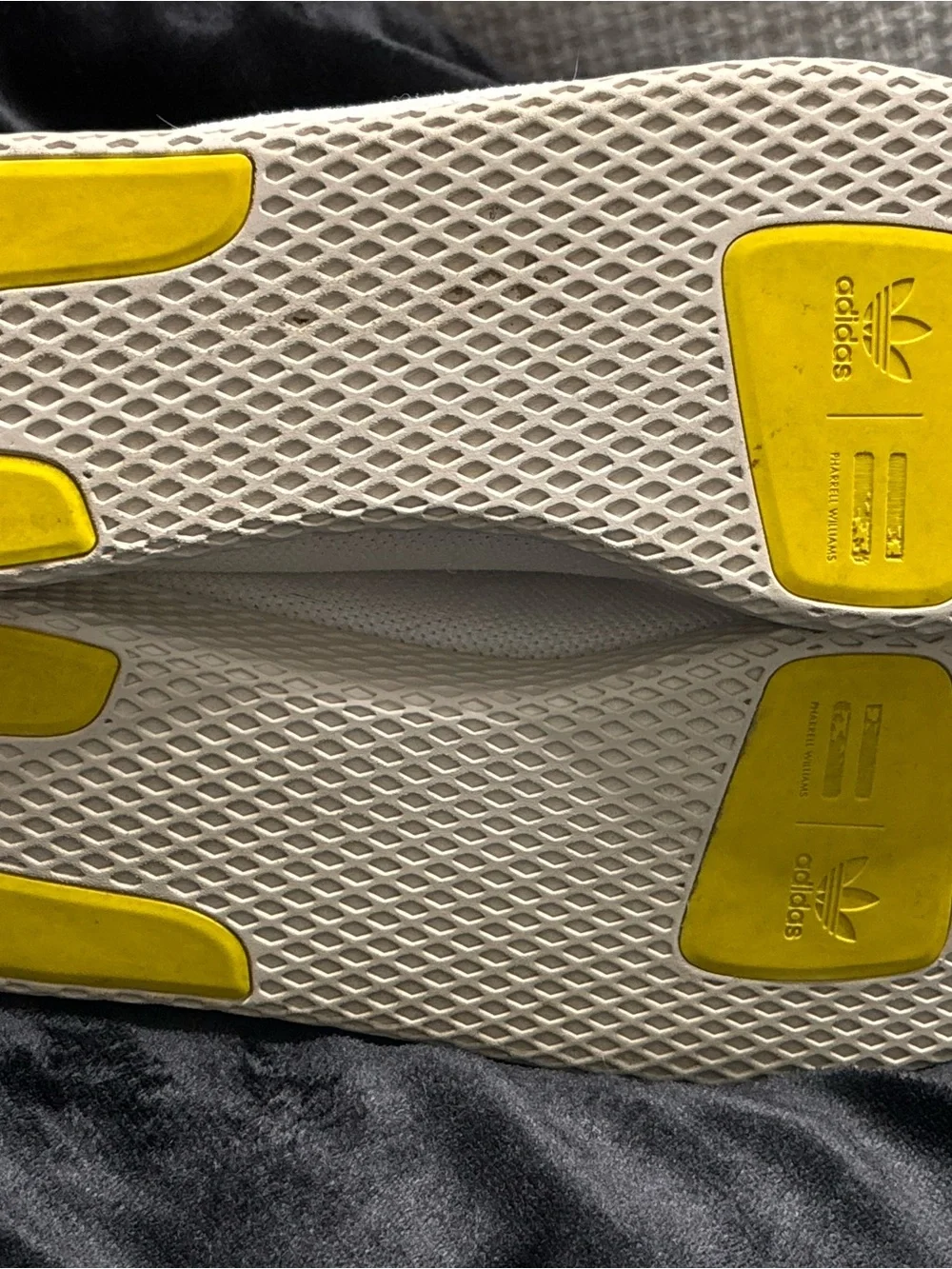 Adidas Pharrell Williams Tennis HU White Tactile Yellow DA9616 Men Size 13 US⁠